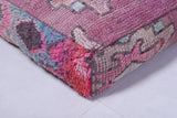 Two moroccan berber handmade rug old poufs