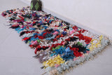 Colourful handmade moroccan boucherouite rug 2 FT X 5.5 FT