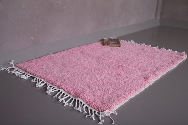 Custom pink Moroccan wool rug – Handmade soft carpet