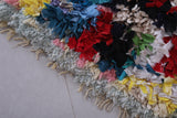 Colourful handmade moroccan boucherouite rug 2 FT X 5.5 FT