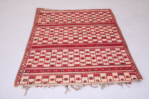 Amazing handmade moroccan hassira 4.1 FT X 5.8 FT