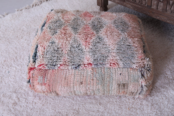 Handmade Berber Moroccan Azilal Rug Pouf | Traditional Artisan Craft