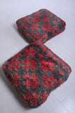 Two moroccan berber handmade rug poufs
