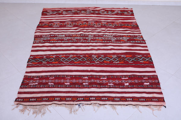 Authentic Moroccan rug - 4.9x7.1 FT handwoven berber carpet