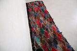 Boucherouite Entryway berber moroccan rug 2.4 FT X 7.9 FT