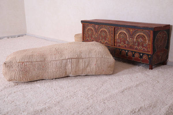 Handwoven Moroccan pouf - Long berber rug ottoman