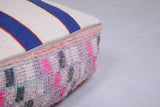 Two handmade berber old rug moroccan poufs