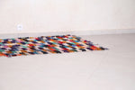 Boucherouite berber Moroccan runner rug 2.7 FT X 7.4 FT