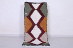 Vintage handmade moroccan berber rug  2.4 FT X 5.7 FT