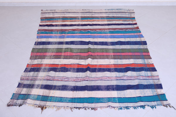 Moroccan handwoven kilim 5.1 FT X 7.8 FT