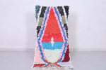 Colourful handmade moroccan berber boucherouite rug 2.5 FT X 5.8 FT