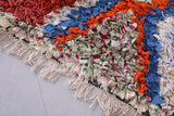 Colourful handmade moroccan berber boucherouite rug 2.5 FT X 5.8 FT