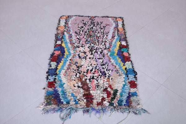 Colorful Handmade Moroccan Berber Boucherouite Rug – 2.4 x 4.2 ft | Unique Shag Accent Rug
