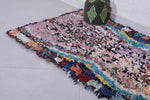 Colourful handmade moroccan berber boucherouite rug  2.4 FT X 4.2 FT