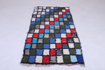 Colourful handmade moroccan berber runner rug 2.9 FT X 6.1 FT