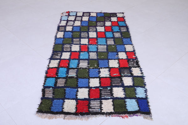 Colorful handmade Moroccan berber runner rug – 2.9 x 6.1 FT | Vibrant design