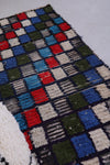 Colourful handmade moroccan berber runner rug 2.9 FT X 6.1 FT