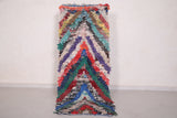 Boucherouite handmaed berber Moroccan rug - 2.3 FT X 6 FT