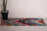 Boucherouite handmaed berber Moroccan rug - 2.3 FT X 6 FT