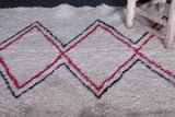 Moroccan beni ourain zigzag handmade rug 3.3 FT X 4.6 FT