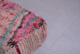 Moroccan handmade ottoman pink rug pouf