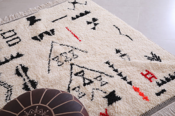 White Custom size Rug Black & Red patterns