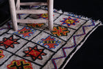 Colorful Moroccan Handmade berber rug , 2.2 FT X 4.2 FT