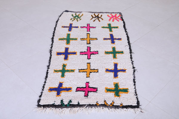 Vintage handmade moroccan berber rug 2.8 FT X 5.5 FT