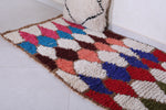 Colourful handmade moroccan berber rug 2.6 FT X 6.1 FT