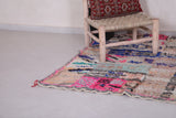 Vintage handmade colourful berber rug  5.4 FT X 7.9 FT