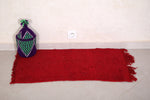 Small red carpet Moroccan berber rug 1.7 FT X 3.2 FT