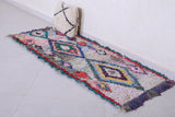 Colourful handmade moroccan berber rug  2.2 FT X 5.8 FT