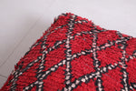 moroccan handmade berber red rug pouf ottoman