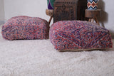 Two moroccan handmade azilal berber rug poufs