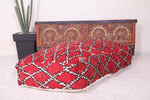 moroccan handmade berber red rug pouf ottoman