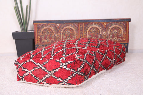 moroccan handmade berber red rug pouf ottoman