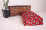 moroccan handmade berber red rug pouf ottoman