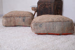 Two vintag azilal handmade berber rug poufs