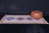 Old handmade berber Moroccan rug ,  3.7 FT X 6.2 FT