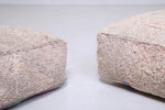 Two old handmade moroccan kilim poufs