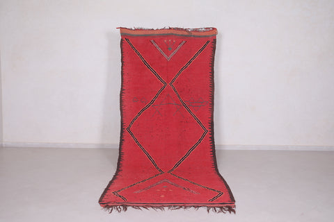 red moroccan berber azilal carpet 4.2 FT X 10.4 FT
