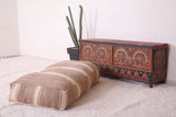Moroccan brown rug long pouf berber handmade