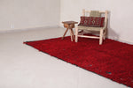 Red Vintage berber moroccan carpet 5.9 FT X 10.2 FT