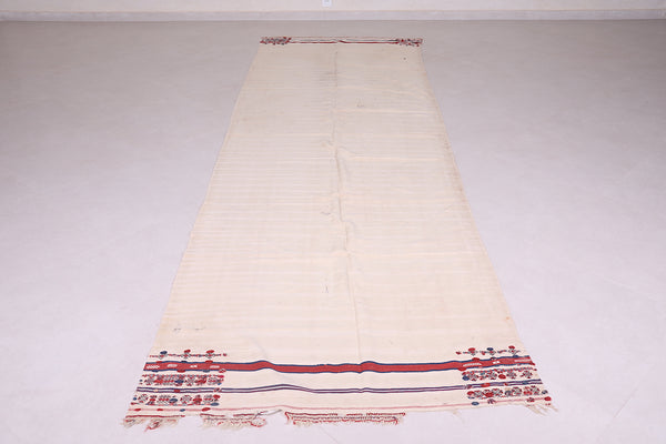 Old moroccan Handwoven entryway rug, 3.8 FT X 12.8 FT