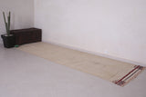 Old moroccan Handwoven entryway rug, 3.8 FT X 12.8 FT