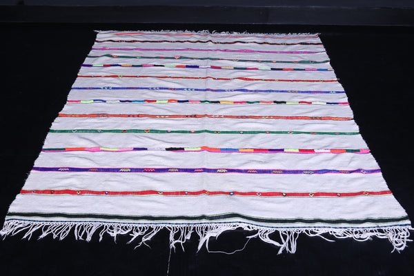 Handwoven kilim 5.5 FT x 7.2 FT – Traditional Moroccan tribal rug