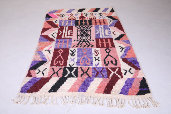 Colorful flatwoven berber moroccan rug - 4.7 FT X 8.3 FT