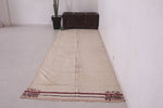 Old moroccan Handwoven entryway rug, 3.8 FT X 12.8 FT