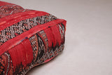 two red handmade berber moroccan rug poufs