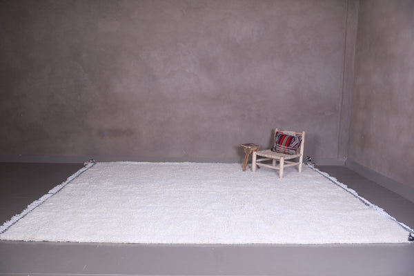 Solid Moroccan shag carpet - Custom handmade rug white